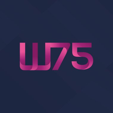 W75 ortak mektup logo, vektör çizim