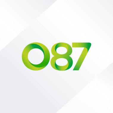 087 ortak mektup ve sayı logosu illüstrasyon vektör