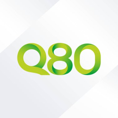 Q80 ortak harf ve sayılar logo vektör çizim 