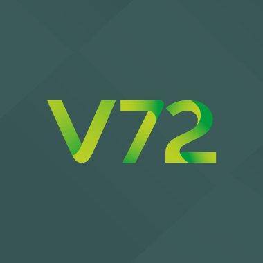 V72 mektup ve dijital numara logo simge