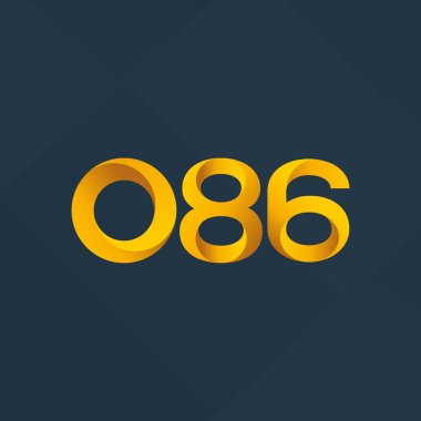 O86 ortak mektup ve sayı logo vektör çizim