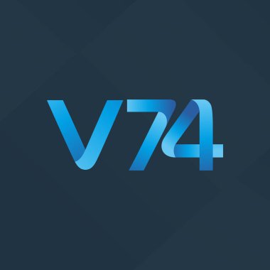 V74 mektup ve dijital numara logo simge