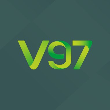 V97 ortak mektup logo, vektör çizim