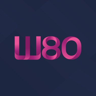 W80 ortak mektup logo, vektör çizim