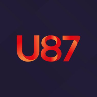 U87 mektup ve dijital numara logo simge