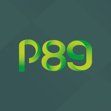  P89 ortak mektup ve sayı logo vektör çizim