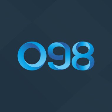 O98 ortak mektup ve sayı logo vektör çizim