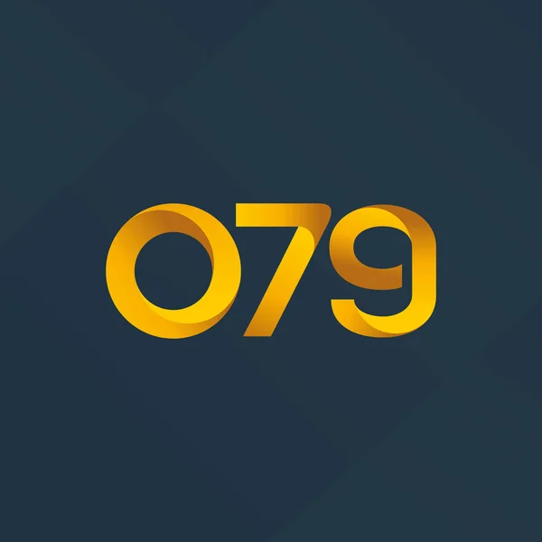 Ilustracja Wektorowa O79 Wspólny List Numer Logo — Wektor stockowy