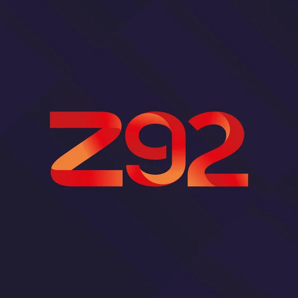 Logotipo Letra Conjunta Z92 Vector Ilustración — Vector de stock