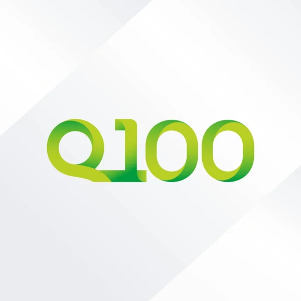 Q100 Conjunto Letra Número Logotipo Vetor Ilustração — Vetor de Stock