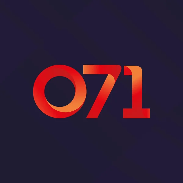 Illustration Vectorielle O71 Lettre Commune Logo Numérique — Image vectorielle