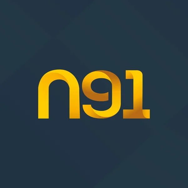 N91 Fælles Bogstav Tal Logo Vektor Illustration – Stock-vektor