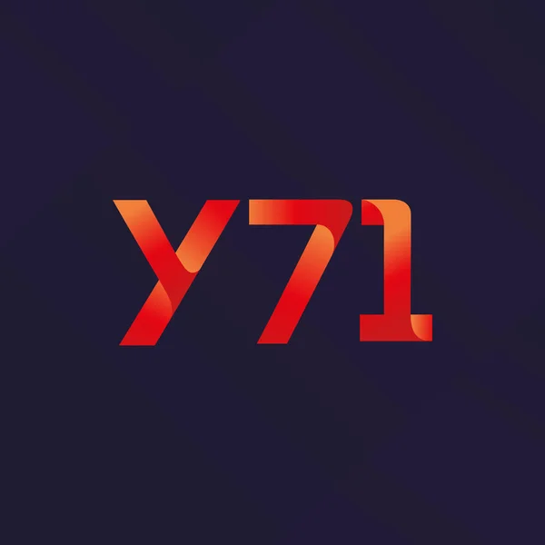 联名字母徽标 Y71 矢量插图 — 图库矢量图片