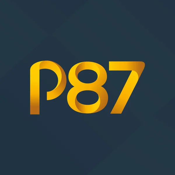 P87 Joint Letter Number Logo Vector Illustration — Stock Vector