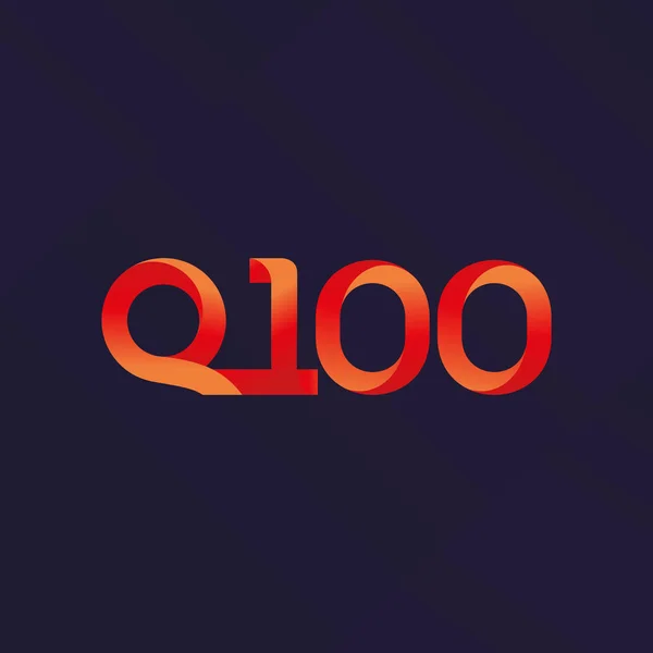 Q100 Conjunto Letra Número Logotipo Vetor Ilustração — Vetor de Stock