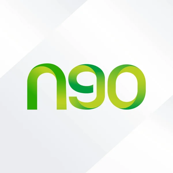 N90 Letras Conjuntas Números Logotipo Ilustración Vectorial — Vector de stock