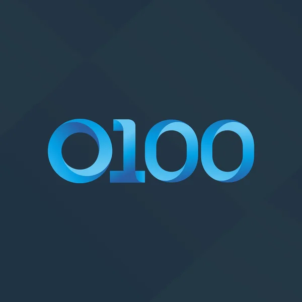 O100 共同書簡と番号ロゴ ベクトル イラスト — ストックベクタ