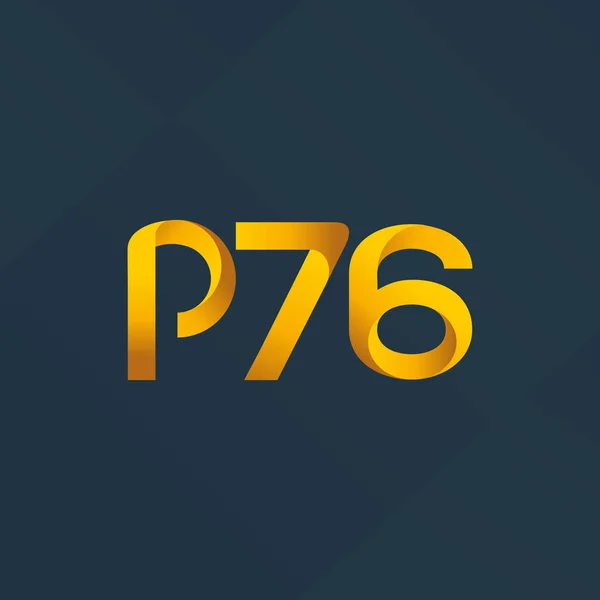Κοινή Επιστολή P76 Και Αριθμούς Λογότυπο Διανυσματικά Εικονογράφηση — Διανυσματικό Αρχείο