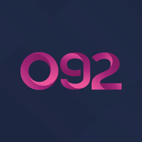 O92 Gemensamt Brev Och Antal Logotypen Vektorillustration — Stock vektor