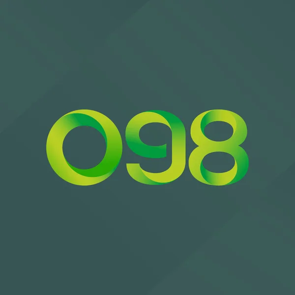 O98 Lettera Congiunta Numero Logo Vettoriale Illustrazione — Vettoriale Stock