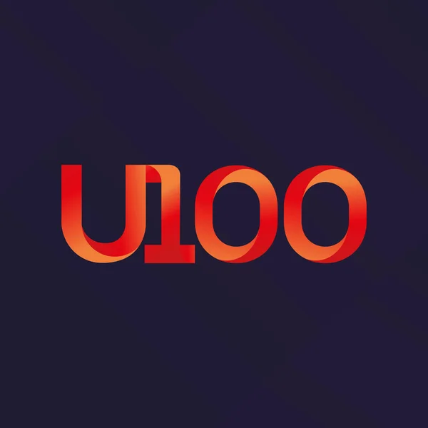 Logotipo Letra Conjunta U100 Vector Ilustración — Vector de stock