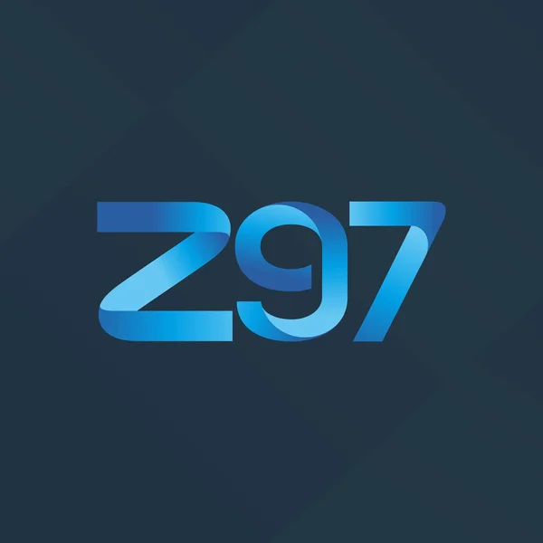 Logotipo Letra Conjunta Z97 Vector Ilustración — Vector de stock