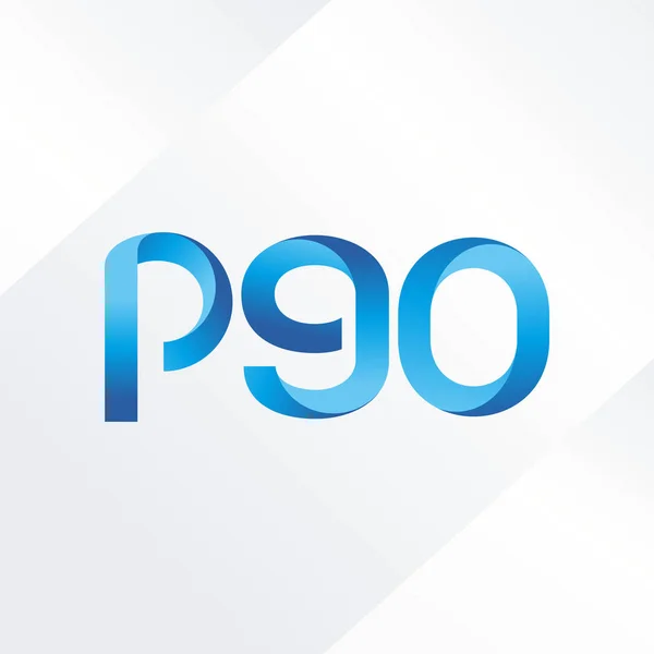 P90 Ilustração Conjunta Vetor Logotipo Letra Número —  Vetores de Stock