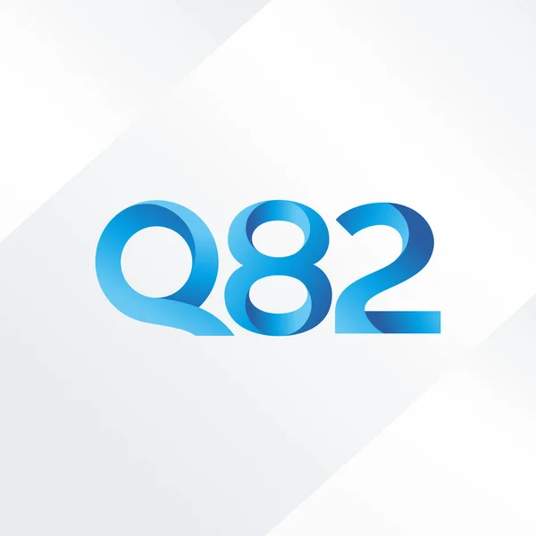 Q82 Lettera Congiunta Numero Logo Vettoriale Illustrazione — Vettoriale Stock