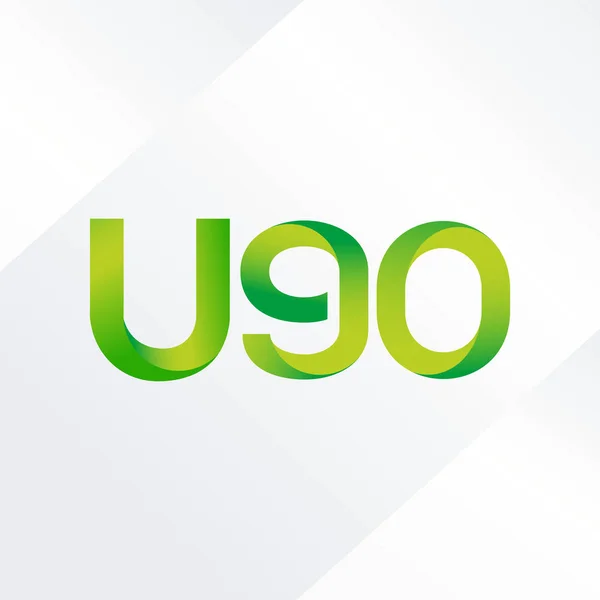 Літери U90 та значок логотипу цифрового номера — стоковий вектор