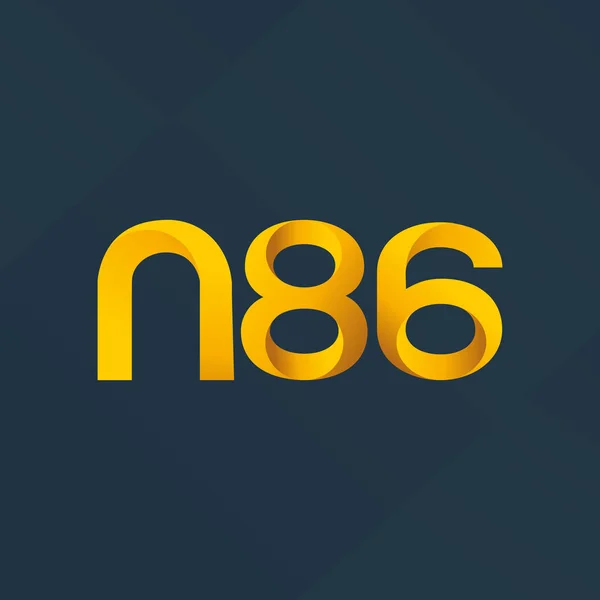 Ilustracja Wektorowa N86 Wspólny List Numer Logo — Wektor stockowy