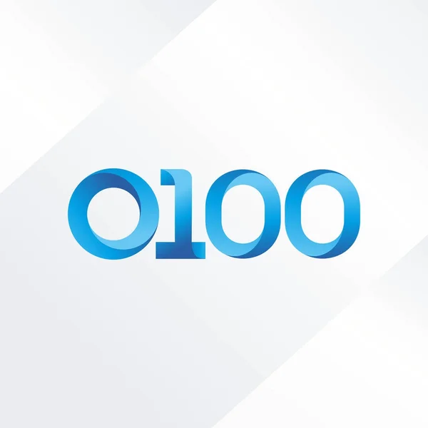 O100 Спільна Літера Номерний Логотип Векторні Ілюстрації — стоковий вектор