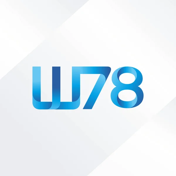 Logo Della Lettera Congiunta W78 Illustrazione Vettoriale — Vettoriale Stock