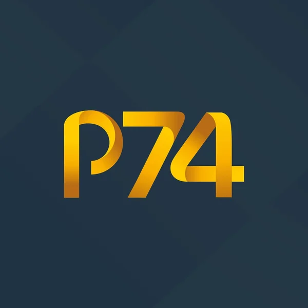 P74 Gemensamt Brev Och Tal Logotypen Vektor Illustration — Stock vektor