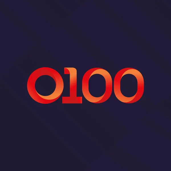 Κοινή Επιστολή O100 Και Αριθμός Λογότυπο Εικονογράφηση Διάνυσμα — Διανυσματικό Αρχείο