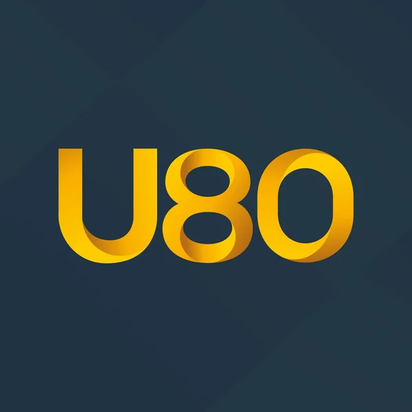 U80 επιστολή και ψηφιακή αριθμός εικονίδιο με το λογότυπο — Διανυσματικό Αρχείο