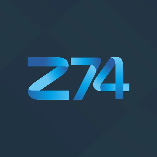 Logotipo Letra Conjunta Z74 Vector Ilustración — Vector de stock