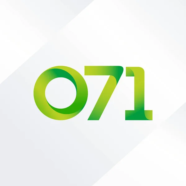 071 Lettera Congiunta Numeri Logo Vettoriale Illustrazione — Vettoriale Stock