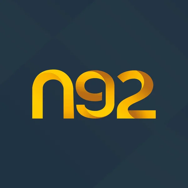 Společný Dopis N92 Číslo Logo Vektorové Ilustrace — Stockový vektor