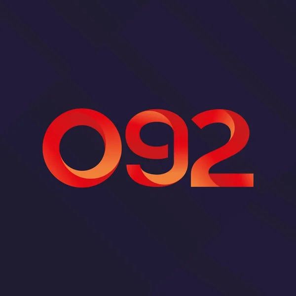 Совместное Письмо O92 Векторная Иллюстрация Логотипа — стоковый вектор