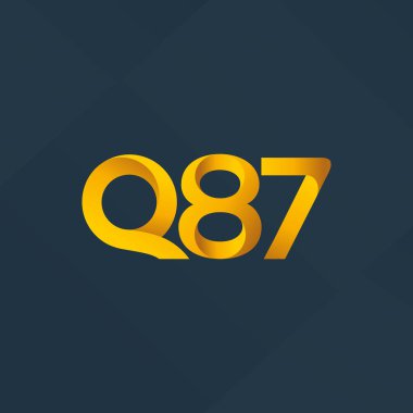 Q87 ortak harf ve sayılar logo vektör çizim