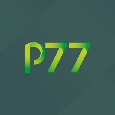  P77 ortak mektup ve sayı logo vektör çizim