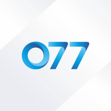 o77 ortak harf ve sayılar logo vektör çizim 