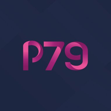 p79 ortak harf ve sayılar logo vektör çizim 
