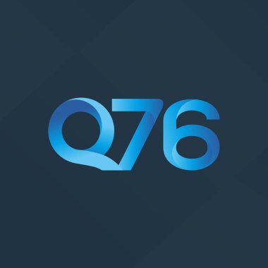Q76 ortak mektup ve sayı logo vektör çizim