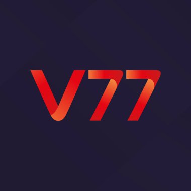 V77 mektup ve dijital numara logo simge