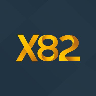 X82 mektup logo, vektör çizim ortak