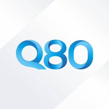 Q80 ortak harf ve sayılar logo vektör çizim