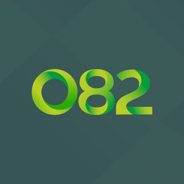 082 ortak mektup ve sayı logosu illüstrasyon vektör