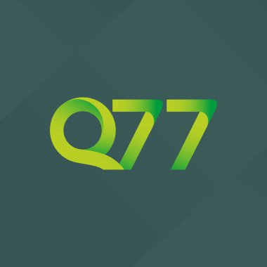  Q77 ortak mektup ve sayı logo vektör çizim