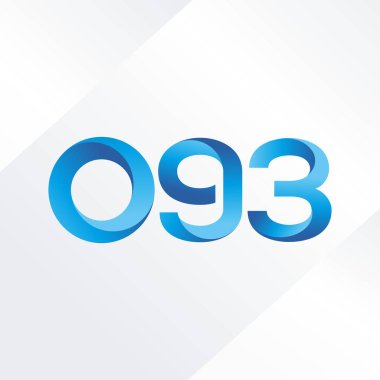 093 ortak mektup ve sayı logosu illüstrasyon vektör